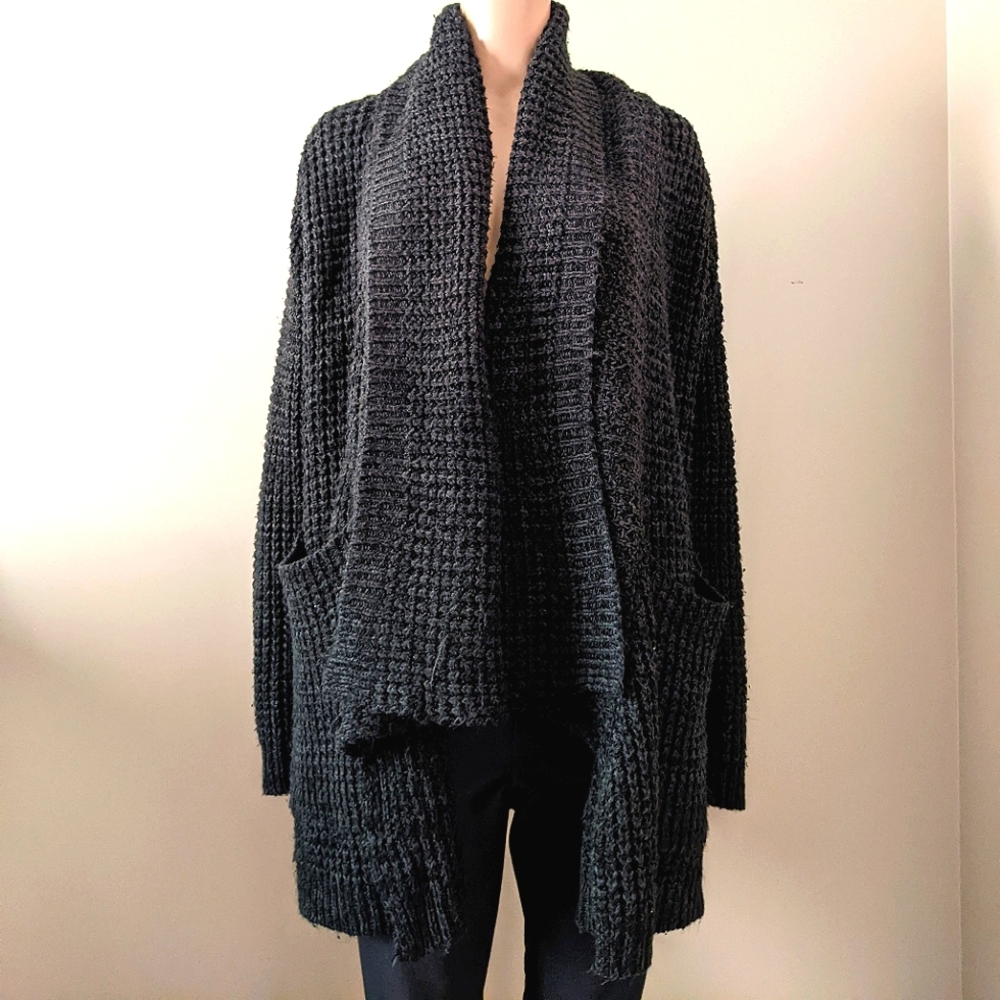 Roots 73 heavyweight waterfall cardigan sweater, women's large